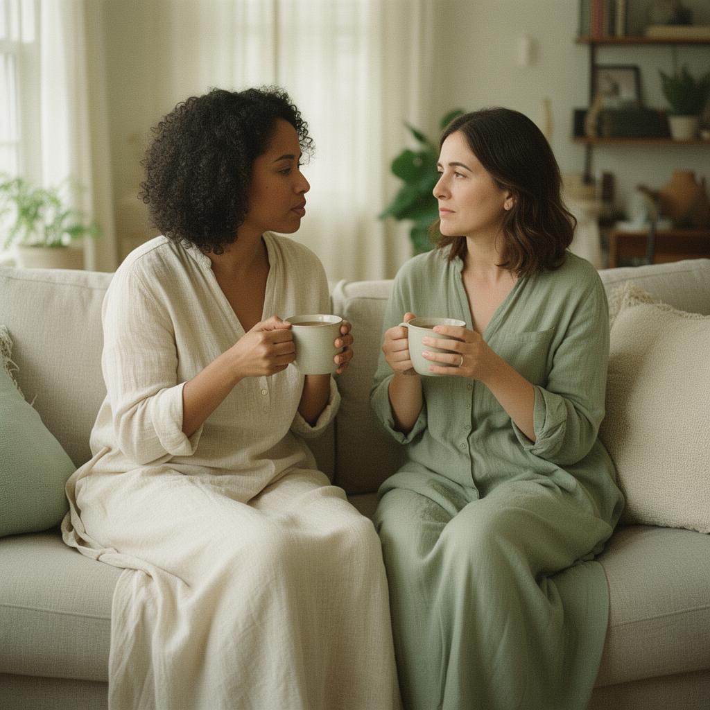 Two women sharing a quiet, supportive moment